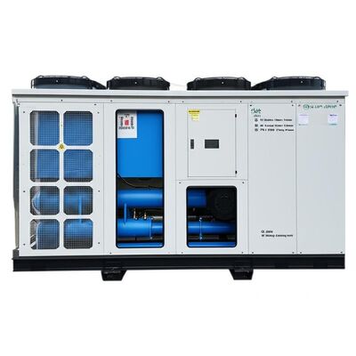 Koelcapaciteit 10 tot 500 ton Luchtgekoelde waterkoeler 380V 3Ph 50Hz Stroomvoorziening 0,75KW Pompvermogen Energie Koelinstallatie